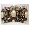 Image 1 : HUGE Baroque Pearl color cabs Antique bracelet #2139569