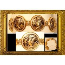 Vintage egyptian enamel KING TUT fancy Bracelet#2139571