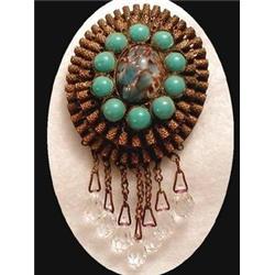 RARE VICTORIAN Ruffle Filigree Chandelier pin #2139578