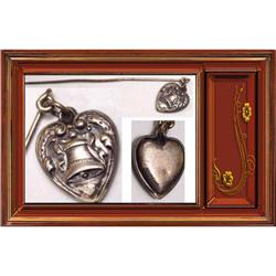 victorian PUFFED HEART CHARM FOb stickpin #2139580