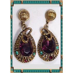 Vintage Edwardian  Jeweled Snake drop earrings #2139592