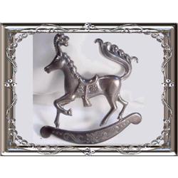 Vintage sterling signed Figural carousel Brooch#2139595