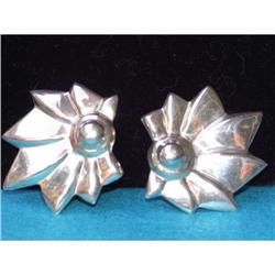 Hallmarked Vintage Art Deco Silver Earrings #2139629