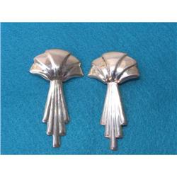 Hallmarked Vintage Deco Sterling Silver Earring#2139630