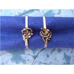Estate handmade Sterling Silver Rose Earrings #2139631