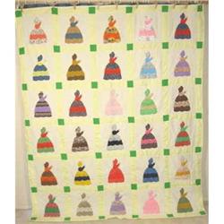Sunbonnet Lady Quilt c1950 74"X86" #2139683