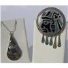 Mexican Silver Aztec Brooch and Italian Silver #2139770
