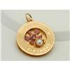 Image 1 : 14K Gold Pearl &Tourmaline Birthday Pendant  #2139816