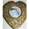 Image 1 : Gilt Heart Shaped Box - Hand Painted Portrait #2139834