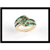 Image 1 : BEAUTIFUL DIAMOND , EMERALD YELLOW GOLD RING #2152516