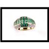 Image 1 : BEAUTIFUL DIAMOND , EMERALD YELLOW GOLD RING #2152517