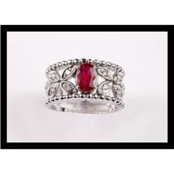 BEAUTIFUL DIAMOND , RUBY  WHITE GOLD RING #2152518