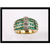 Image 1 : BEAUTIFUL DIAMOND , EMERALD YELLOW  GOLD RING #2152520