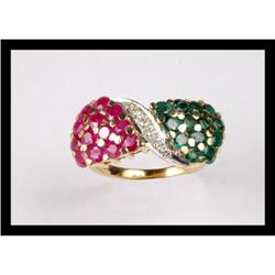 BEAUTIFUL  DIAMOND  , RUBY AND EMERALD YELLOW  #2152525