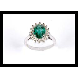 BEAUTIFUL  DIAMOND  AND EMERALD  WHITE  GOLD #2152526