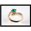 Image 1 : BEAUTIFUL  DIAMOND ,EMERALD  YELLOW GOLD RING #2152530