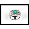 Image 1 : BEAUTIFUL  DIAMOND AND EMERALD WHITE GOLD RING #2152532