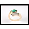 Image 1 : BEAUTIFUL  DIAMOND AND EMERALD YELLOW GOLD RING#2152534