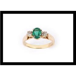 BEAUTIFUL  DIAMOND AND EMERALD YELLOW  GOLD #2152537