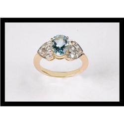 BEAUTIFUL  DIAMOND , AQUAMARINE YELLOW  GOLD #2152539