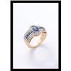 Image 1 : BLUE SAPPHIRE DIAMOND RING IN YELLOW GOLD . #2152541
