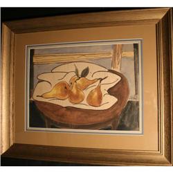 Watercolor painting still-life pears Cohn 1951 #2152554