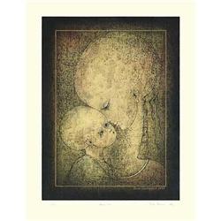 "Caress - 1983" unique lithograph by Chkhaidze #2152743