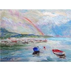 "Rainbow" impressionism oil by Russian artist #2152752