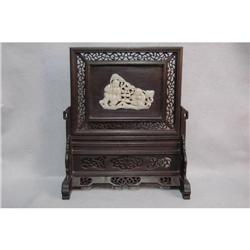 Chinese Celadon Jade  Inset Table  Screen  #2152779