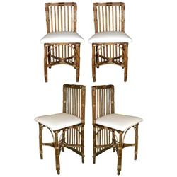 set of 4 reed chairs (art deco, tropical) #2152787