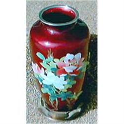 Cloisonne' vase with wooden coaster #2152833