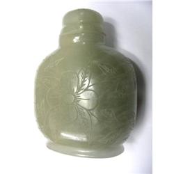 FINE CHINESE JADE SNUFF BOTTLE 18-19C FLOWERS #2152838