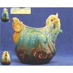 Minton Majolica Gondola Vase (c1880) #2152943