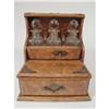 Image 1 : Edwardian Miniature Oak Three Bottle Tantalus  #2152975