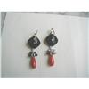 Image 1 : ESTATE CORAL/BLACK ONYX/DIA. PENDANT EARRINGS #2152979