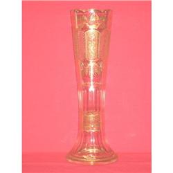 Antique Bohemian Cut  Glass tall  Vase #2153018