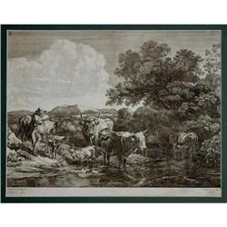 Shepherd and Herd Resting signed Berchem  #2153040