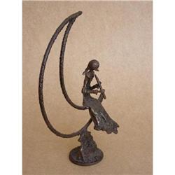 Modern Sculpture Girl Playing Flute on the Moon#2153041