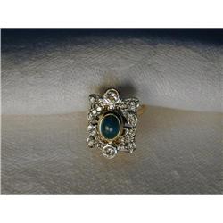 Rare Estate 18K Platinum Emerald Diamond Ring #2153060