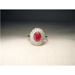 14K WG White Gold Ruby Diamond Cascade Ring #2153064
