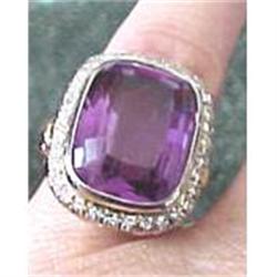 Filagree amethyst and diamond ladies ring #2153086