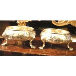 Pair George II Sterling Open Salts by Hennel #2153186