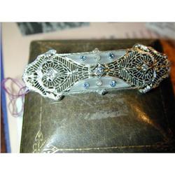 DECO DIAMOND, SAPPHIRE &GOLD BROOCH #2153188