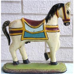 Antique Cast Iron Carousel Horse Doorstop #2153228