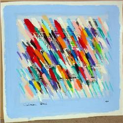 Calman Shemi, Jazz Notes, Signed SS on Canvas #2153245