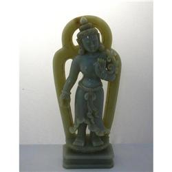 Vintage Dancing Buddha Jade Stone Statue #2153299