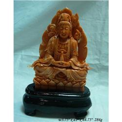 Genuine Natural Coral Kwan Yin Display #2153313