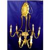 Image 1 : 19c French Floral Ram Head Chandelier Fixture #2153335