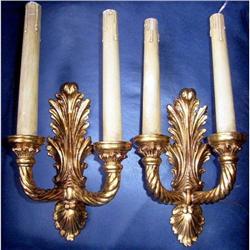 Itallian Wood carved sconces  gilt  PAIR #2153359