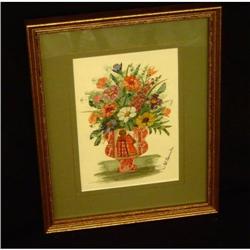 Collage by Mabel Barnsbee - "Vase With Flowers"#2153444